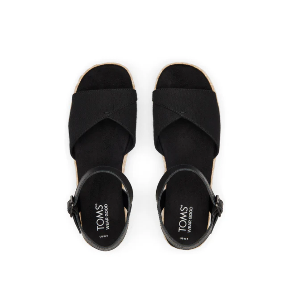 Toms Diana Black Slubby Woven Canvas