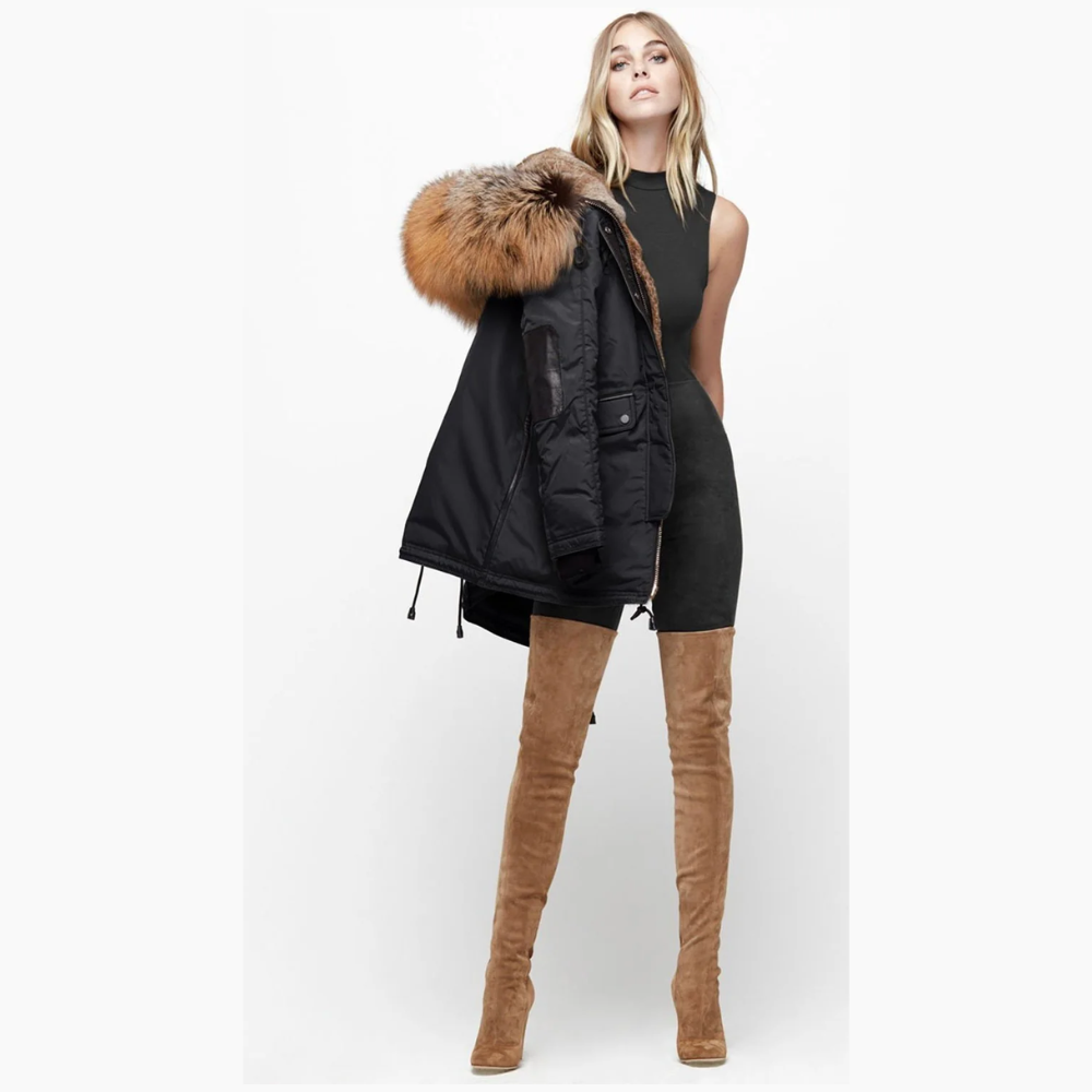 Nicole Benisti Melrose Parka, Black/Golden