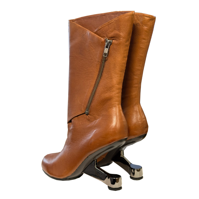 UN Eamz Zip Boot Cognac Nappa