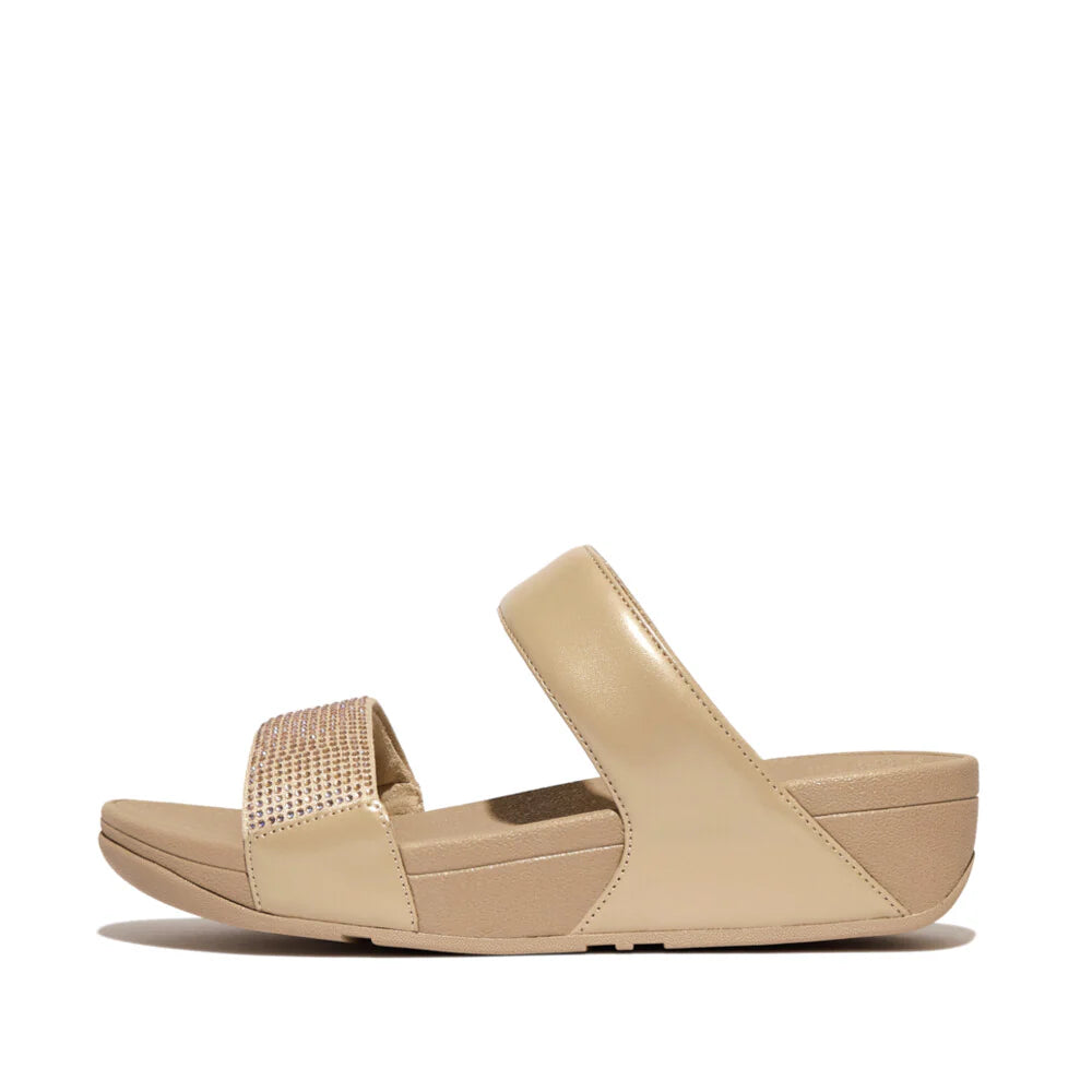 FitFlop Lulu Slide Crystal Latte Beige