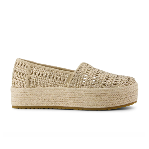 Toms Valencia Champagne Metallic Basket Weave