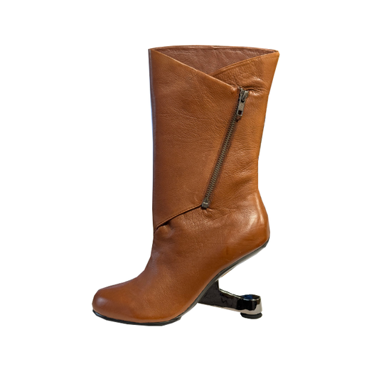 UN Eamz Zip Boot Cognac Nappa