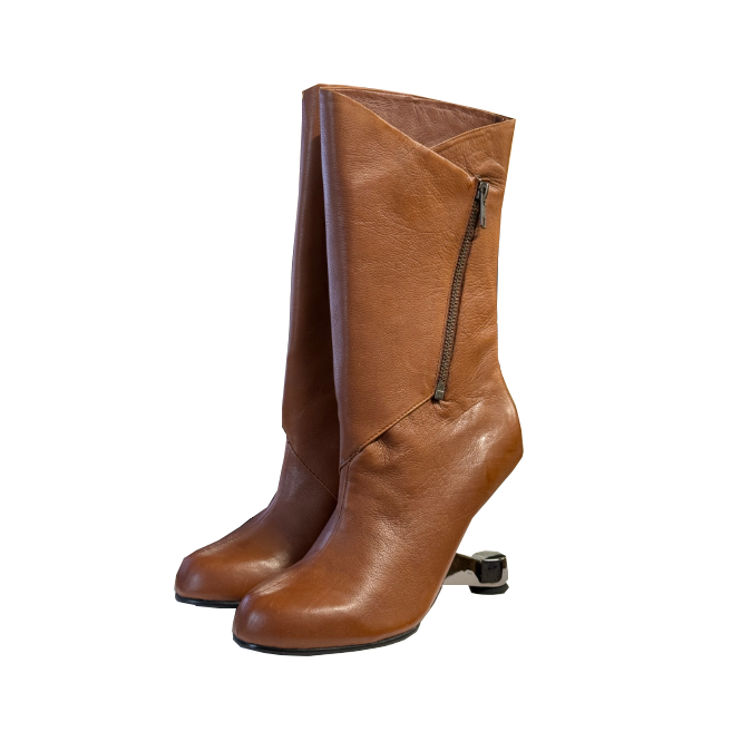 UN Eamz Zip Boot Cognac Nappa
