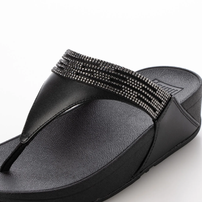 FitFlop Lulu Lasercrystal T-Post All Black