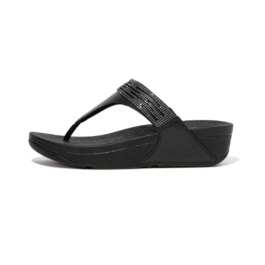 FitFlop Lulu Lasercrystal T-Post All Black