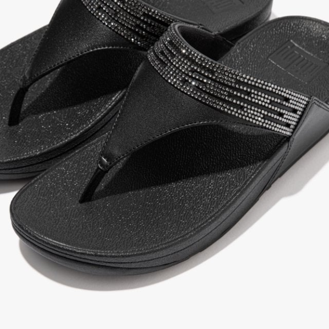 FitFlop Lulu Lasercrystal T-Post All Black