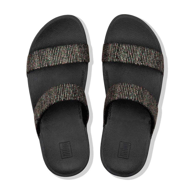 FitFlop Lottie Slide Glitsy Black