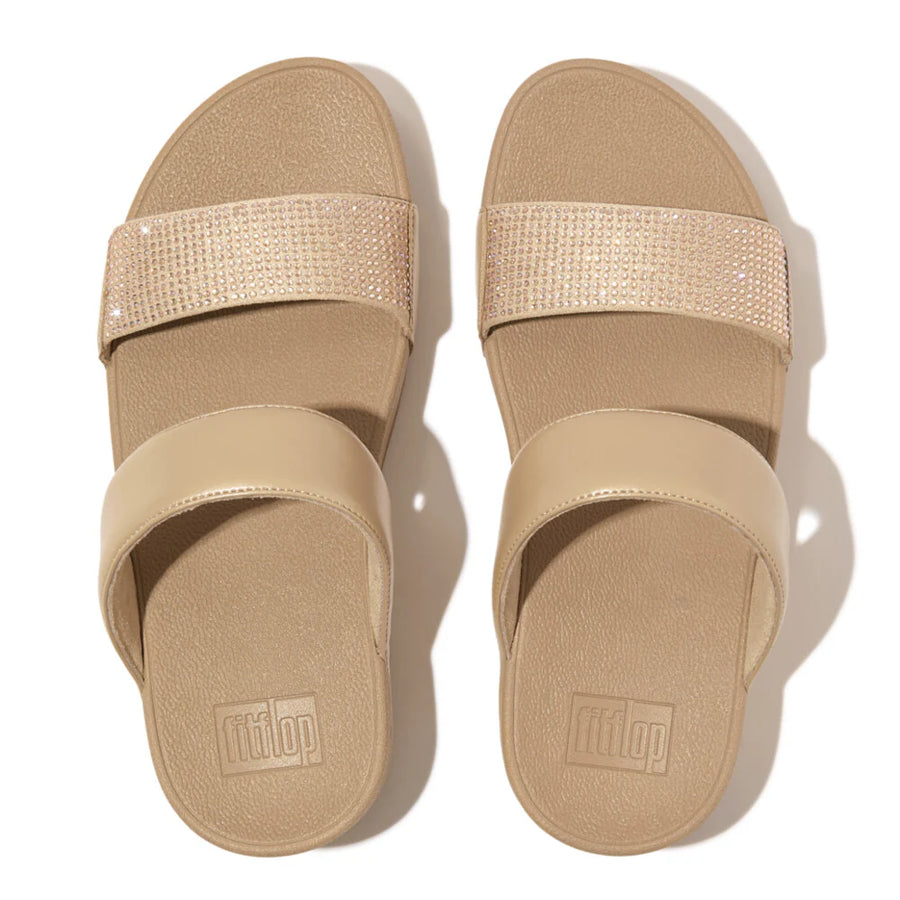 FitFlop Lulu Slide Crystal Latte Beige