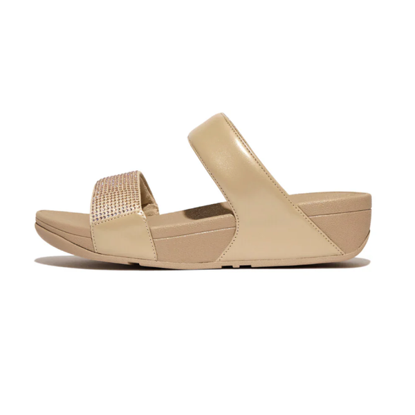 FitFlop Lulu Slide Crystal Latte Beige