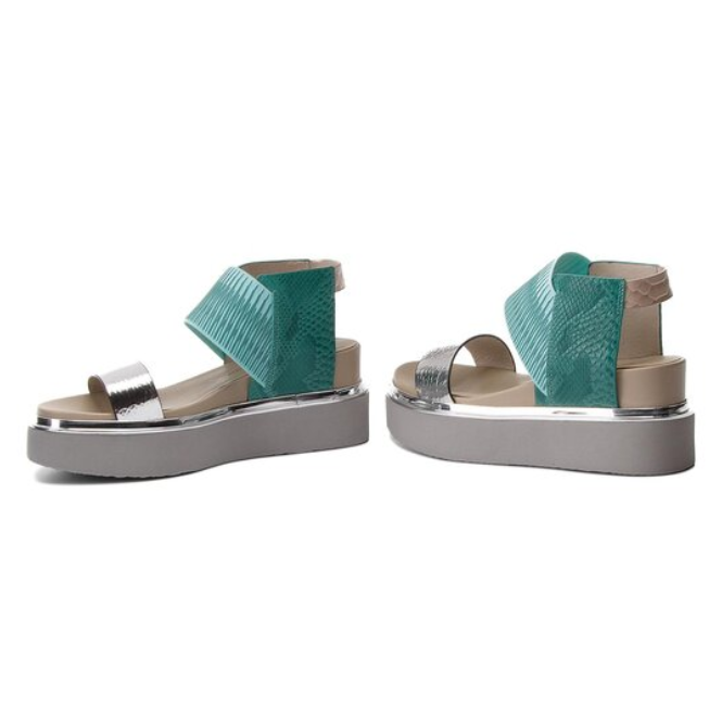 UN Rico Sandal Silver/Mint/Ivory