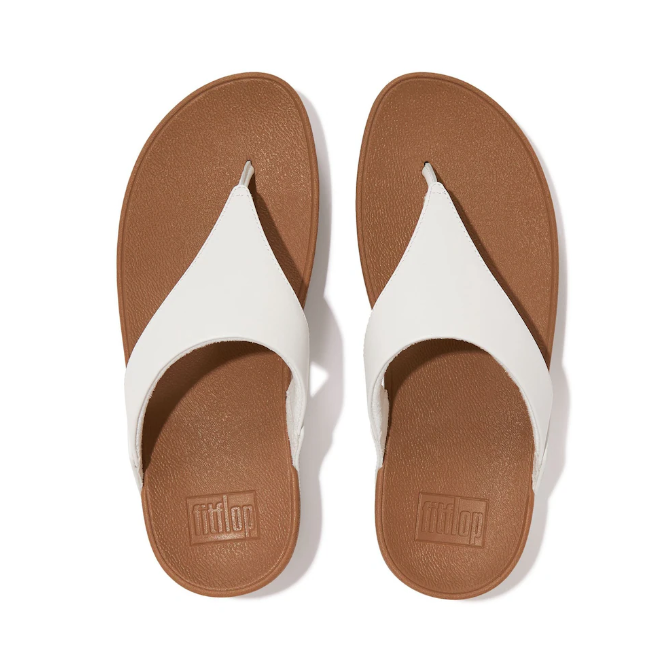 FitFlop Lulu Leather Toepost White